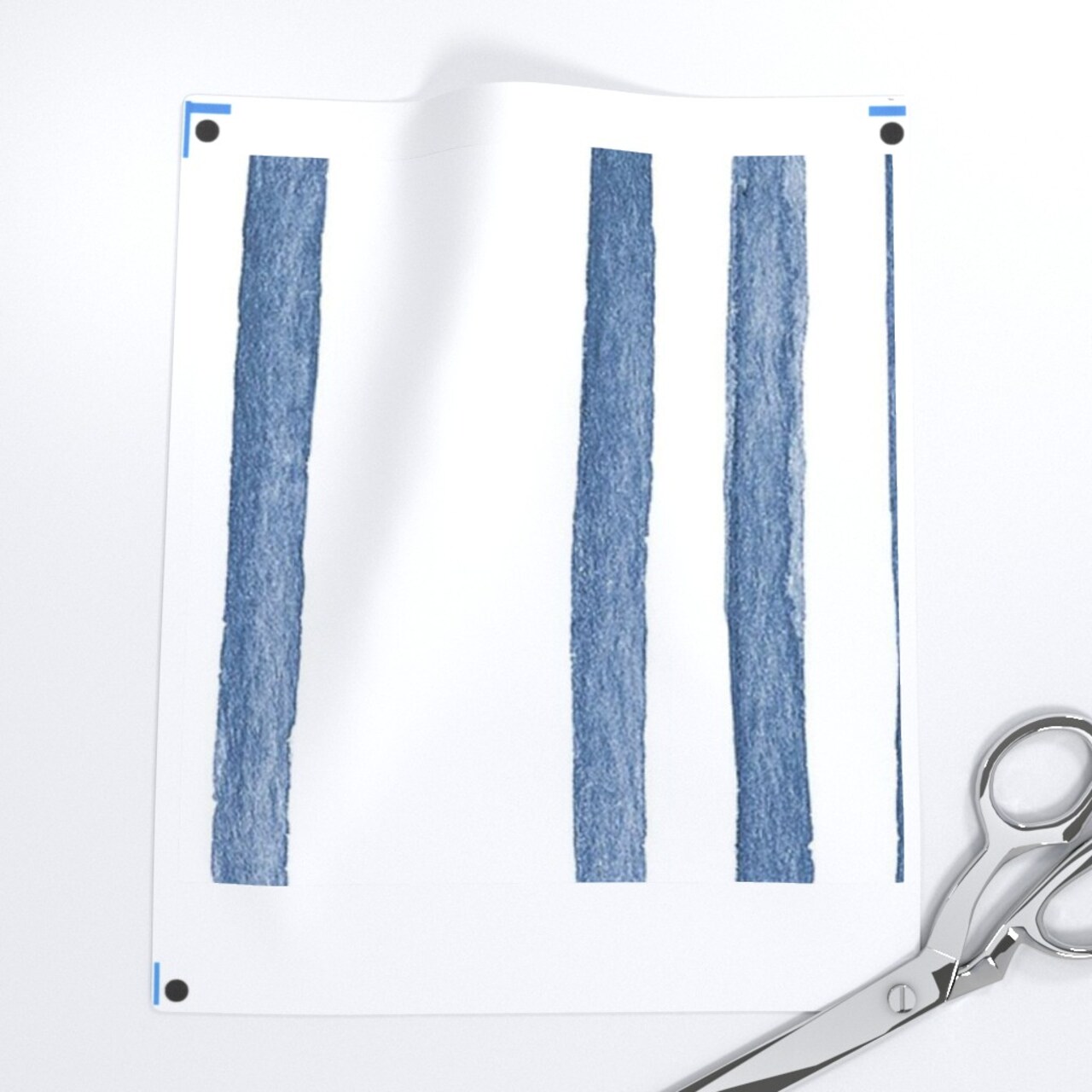 Coastal Stripe Vertical Stripes French Blue White Watercolor Nautical Beach Summer Spring Classic Traditional Custom Pre-pasted Wallpaper by Spoonflower Pre-Pasted Wallpaper 2FT Wide